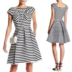 Bow Stripe Mariella Fitted Dress